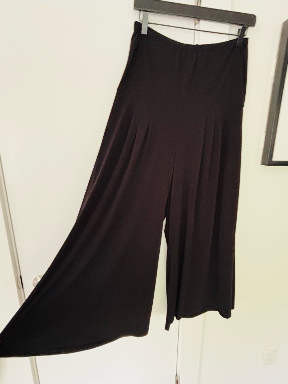 Alembika Black Wide Waist Band Wide leg gaucho pant size 1 13" x 21" - Picture 5 of 8